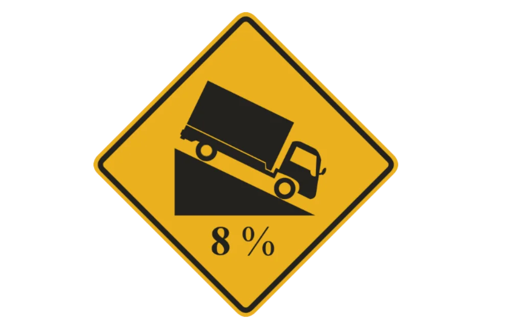 ป้ายเตือนทางลงลาดชัน